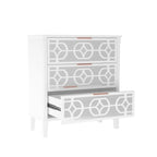 Comodino bianco a specchio con cassetto e armadietto, stile moderno, singolo