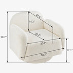 Poltrona girevole accent (a barilotto) in tessuto bouclé Marrone / Bianco / Grigio, 1 posto