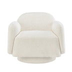 Poltrona girevole accent (a barilotto) in tessuto bouclé Marrone / Bianco / Grigio, 1 posto