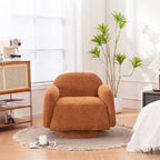 Poltrona girevole accent (a barilotto) in tessuto bouclé Marrone / Bianco / Grigio, 1 posto