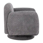 Poltrona girevole accent (a barilotto) in tessuto bouclé Marrone / Bianco / Grigio, 1 posto
