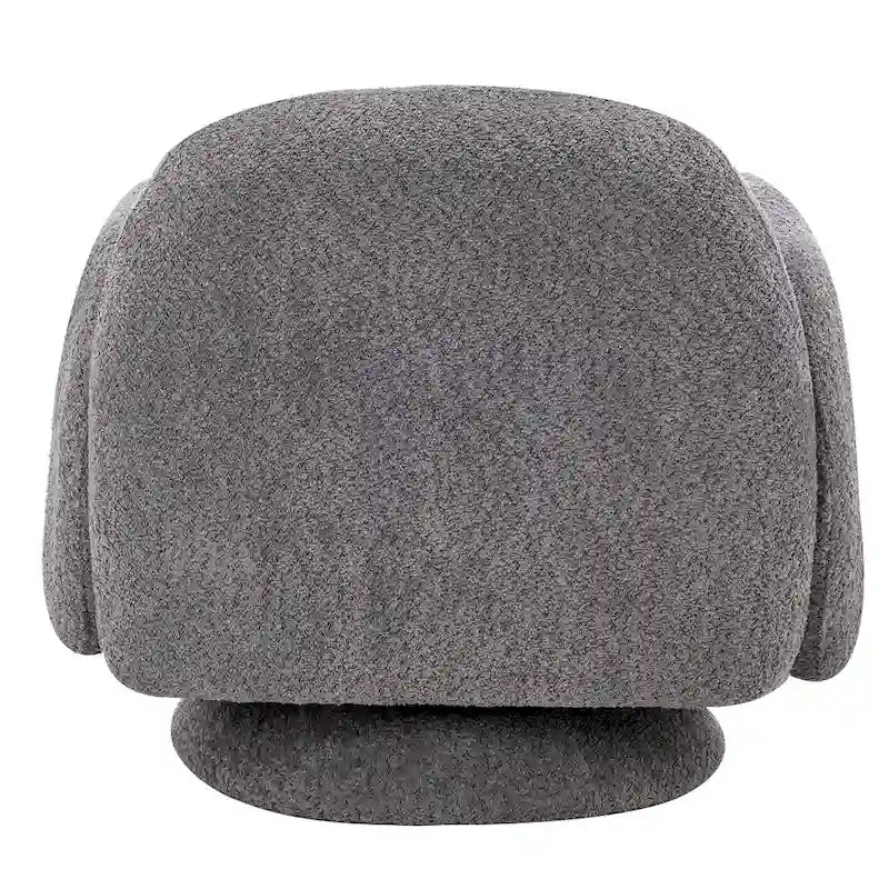 Poltrona girevole accent (a barilotto) in tessuto bouclé Marrone / Bianco / Grigio, 1 posto