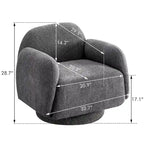 Poltrona girevole accent (a barilotto) in tessuto bouclé Marrone / Bianco / Grigio, 1 posto