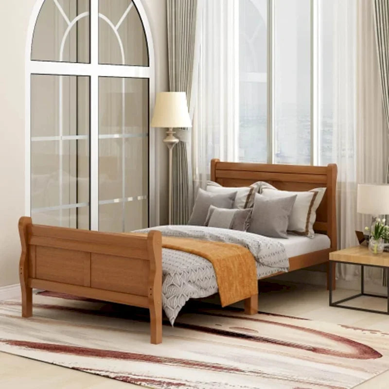 Struttura letto a piattaforma in rovere / bianco / espresso – Singolo, Adatto per 1 persona