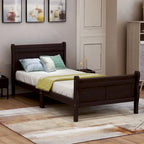 Struttura letto a piattaforma in rovere / bianco / espresso – Singolo, Adatto per 1 persona