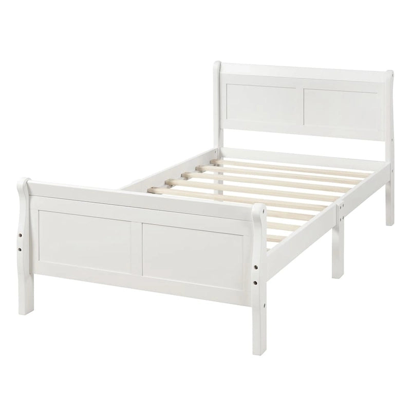 Struttura letto a piattaforma in rovere / bianco / espresso – Singolo, Adatto per 1 persona