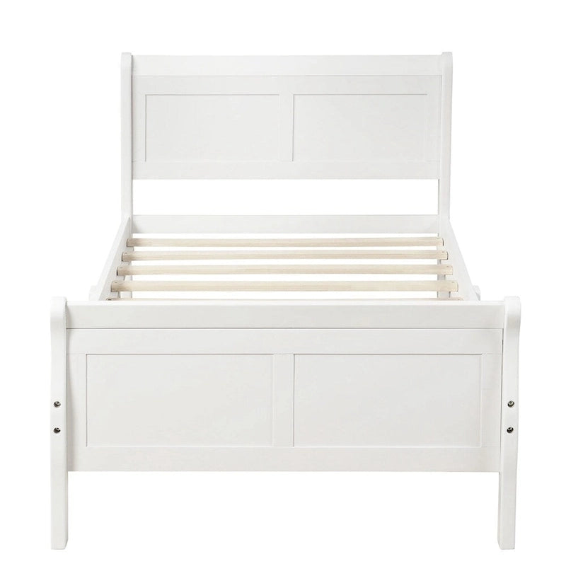 Struttura letto a piattaforma in rovere / bianco / espresso – Singolo, Adatto per 1 persona