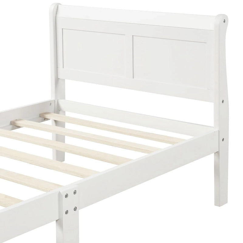 Struttura letto a piattaforma in rovere / bianco / espresso – Singolo, Adatto per 1 persona