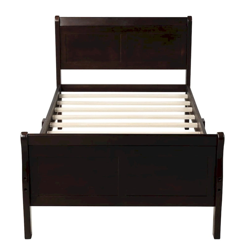 Struttura letto a piattaforma in rovere / bianco / espresso – Singolo, Adatto per 1 persona