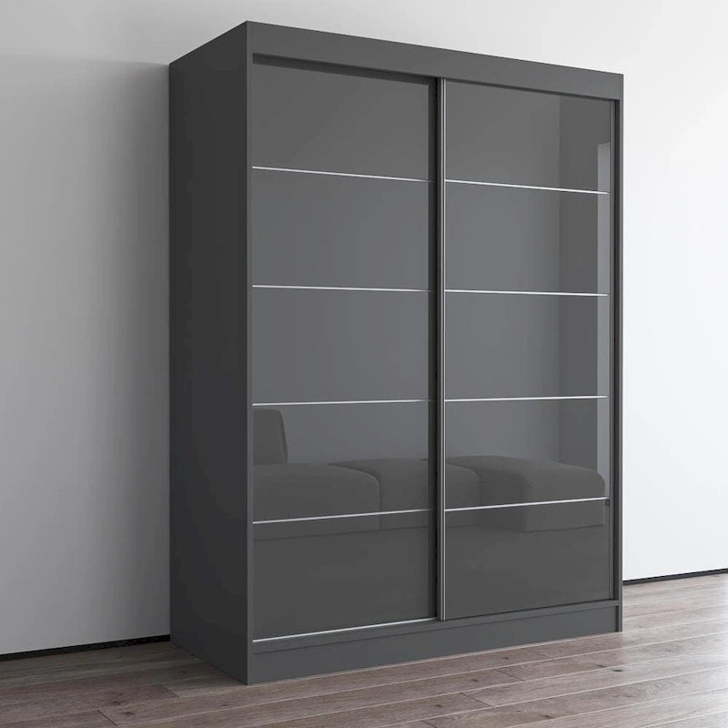 Armadio a 2 ante lucido - Nero / Bianco / Grigio / Wengé, 47 cm o 59 cm