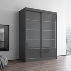 Armadio a 2 ante lucido - Nero / Bianco / Grigio / Wengé, 47 cm o 59 cm
