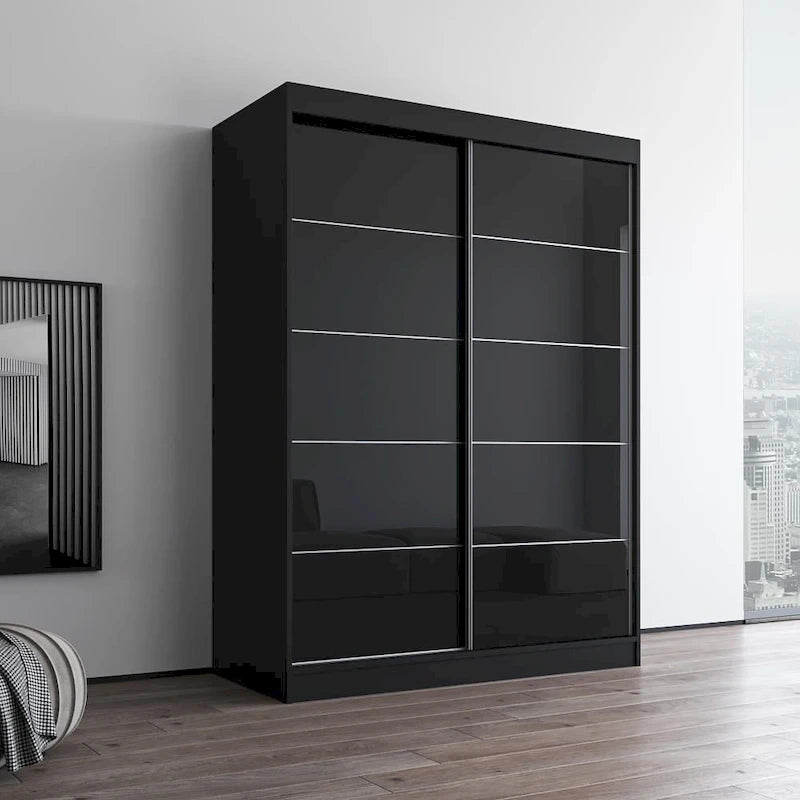 Armadio a 2 ante lucido - Nero / Bianco / Grigio / Wengé, 47 cm o 59 cm
