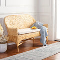 Divanetto/Panca in Rattan Intrecciato Naturale/Bianco, 2 posti, 132 cm (L) x 61 cm (P) x 84 cm (A)