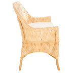 Divanetto/Panca in Rattan Intrecciato Naturale/Bianco, 2 posti, 132 cm (L) x 61 cm (P) x 84 cm (A)