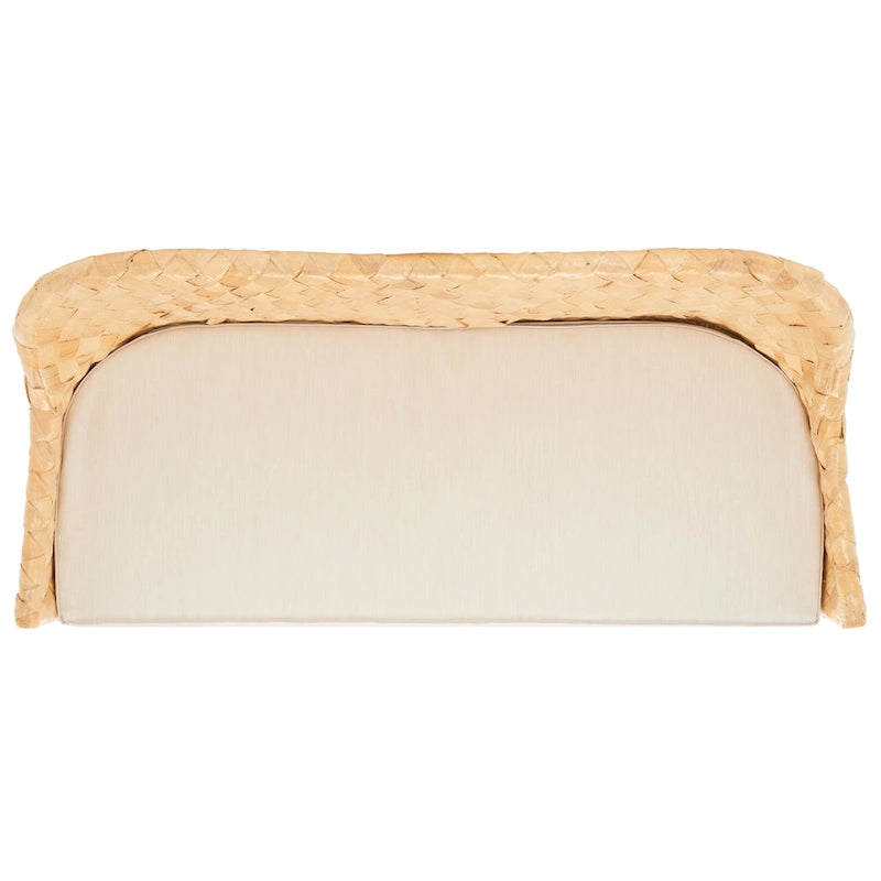 Divanetto/Panca in Rattan Intrecciato Naturale/Bianco, 2 posti, 132 cm (L) x 61 cm (P) x 84 cm (A)