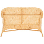 Divanetto/Panca in Rattan Intrecciato Naturale/Bianco, 2 posti, 132 cm (L) x 61 cm (P) x 84 cm (A)