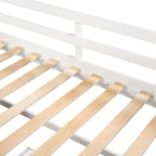 Letto a soppalco singolo antico grigio / espresso / bianco antico con 2 mensole e 2 cassetti - 1 persona