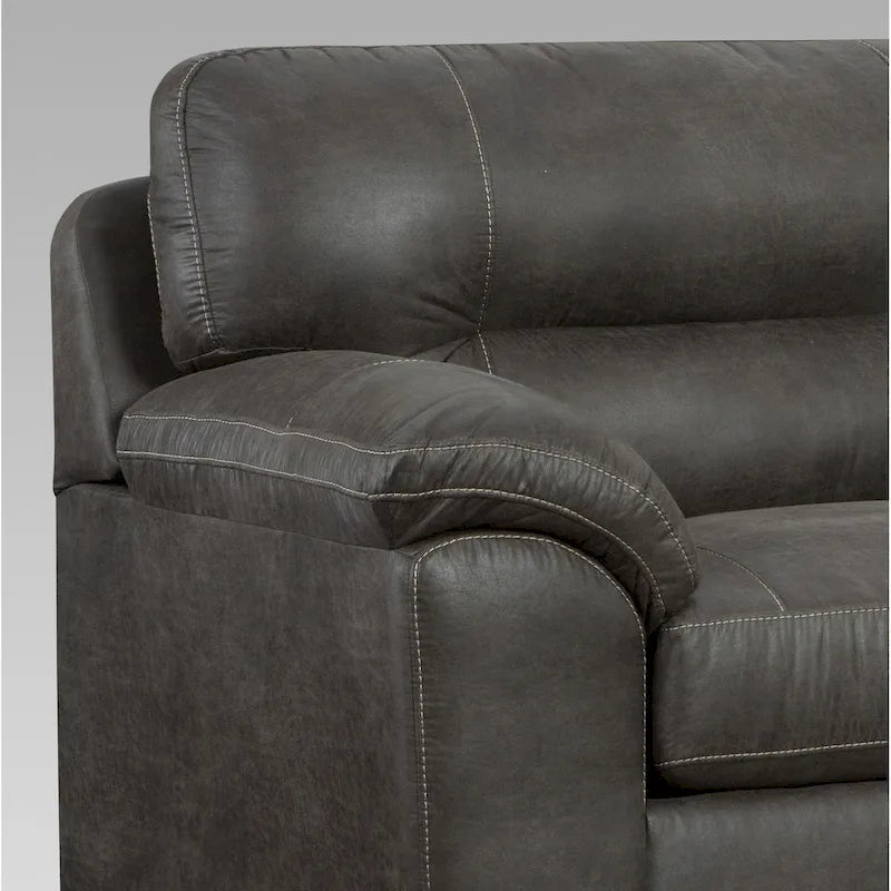 Poltrona grigia con braccioli e topper, con pouf, 1 posto