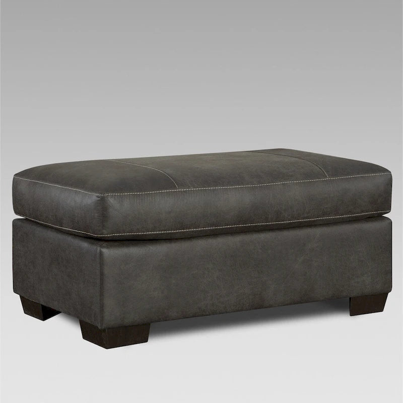 Poltrona grigia con braccioli e topper, con pouf, 1 posto