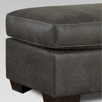 Poltrona grigia con braccioli e topper, con pouf, 1 posto