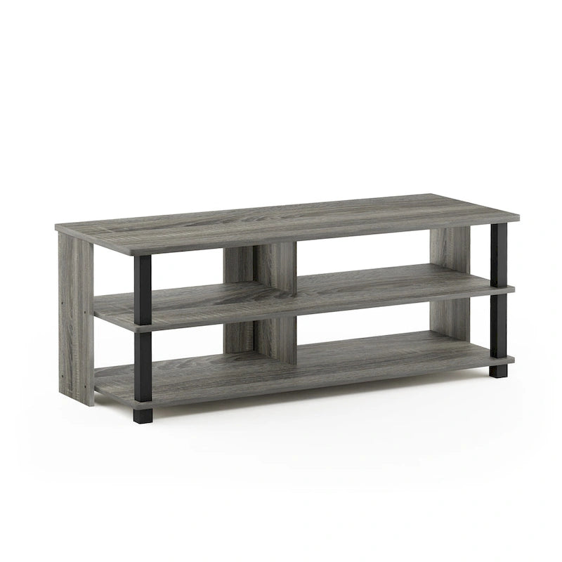 Mobile TV moderno a 3 ripiani in legno grigio/espresso per TV fino a 50"