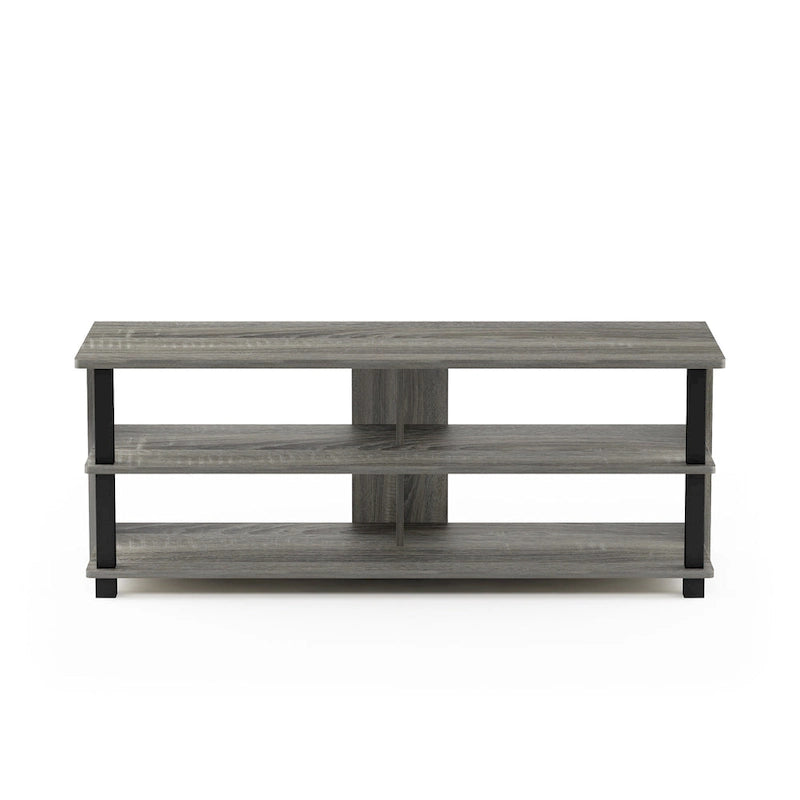 Mobile TV moderno a 3 ripiani in legno grigio/espresso per TV fino a 50"
