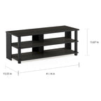 Mobile TV moderno a 3 ripiani in legno grigio/espresso per TV fino a 50"