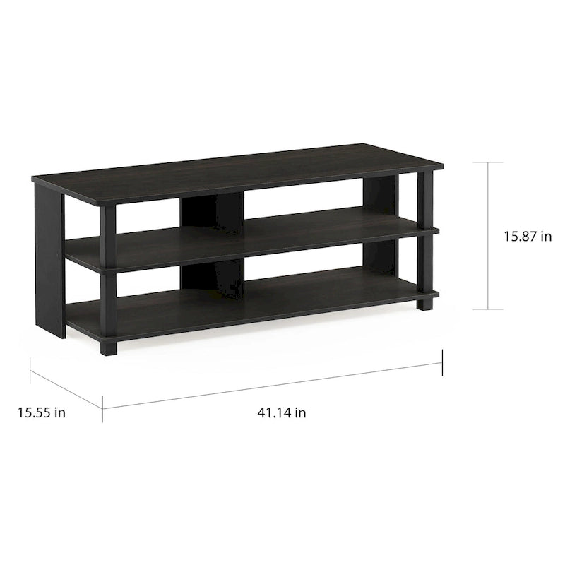 Mobile TV moderno a 3 ripiani in legno grigio/espresso per TV fino a 50"
