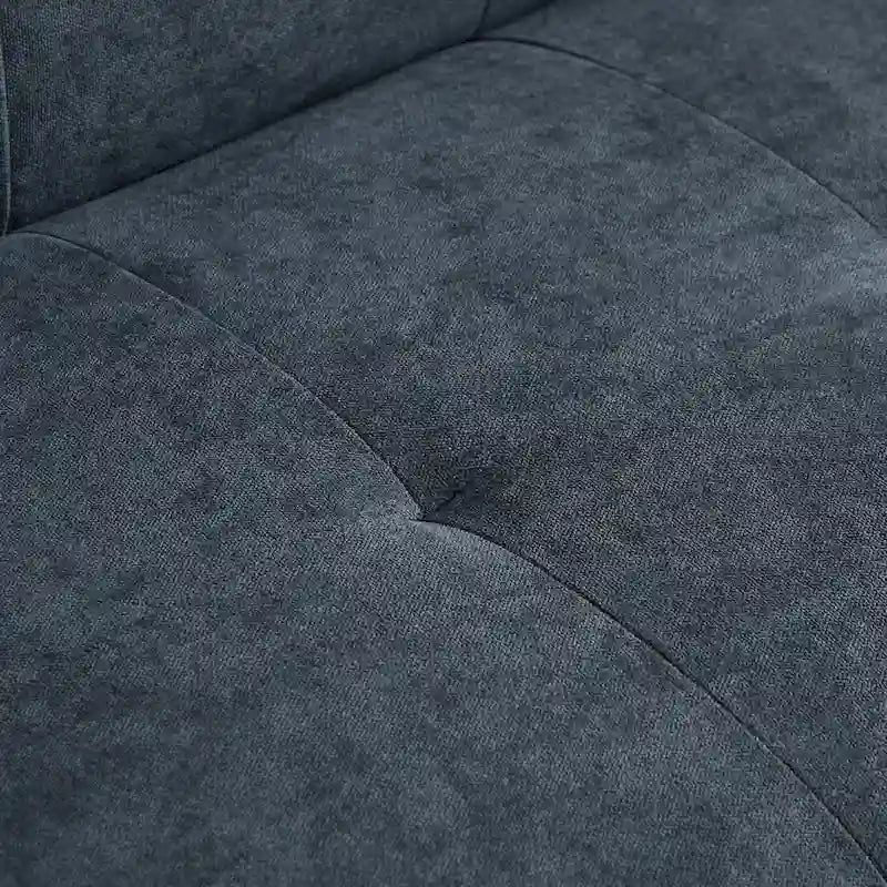 Divano 2 Posti con Braccioli Quadrati in Velluto Trapuntato Beige con Cuscini – Disponibile in 4 Colori