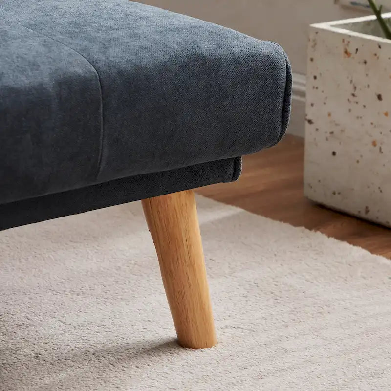 Divano 2 Posti con Braccioli Quadrati in Velluto Trapuntato Beige con Cuscini – Disponibile in 4 Colori