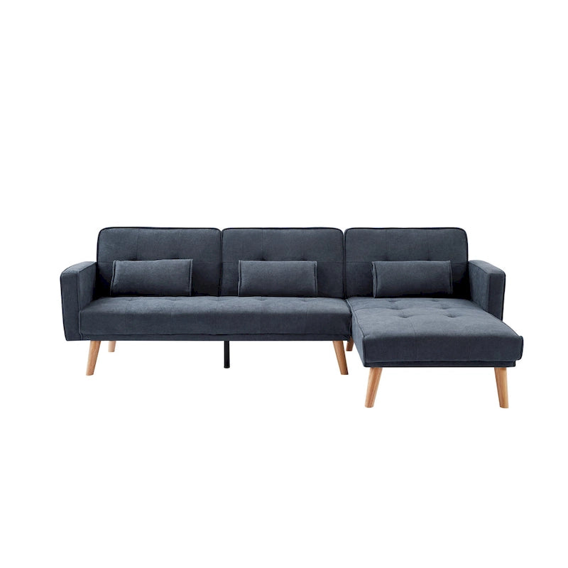 Divano 2 Posti con Braccioli Quadrati in Velluto Trapuntato Beige con Cuscini – Disponibile in 4 Colori