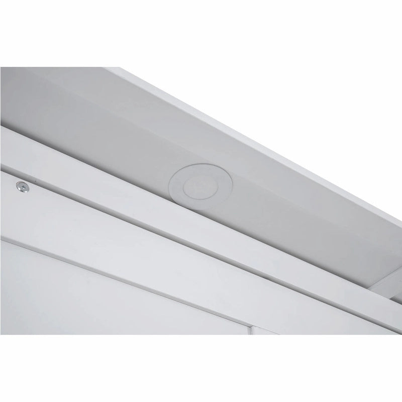 Letto a scomparsa matrimoniale bianco/grigio con mensole e luci a LED, 1 persona