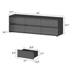 Cassettiera bassa e porta TV 6 cassetti bianca e nera, 160 cm L