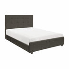 Letto a piattaforma imbottito trapuntato grigio, King Size, 1 persona