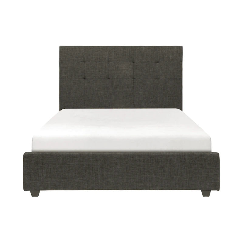 Letto a piattaforma imbottito trapuntato grigio, King Size, 1 persona