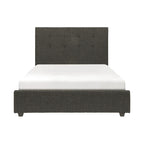 Letto a piattaforma imbottito trapuntato grigio, King Size, 1 persona