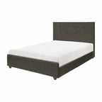 Letto a piattaforma imbottito trapuntato grigio, King Size, 1 persona