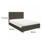 Letto a piattaforma imbottito trapuntato grigio, King Size, 1 persona