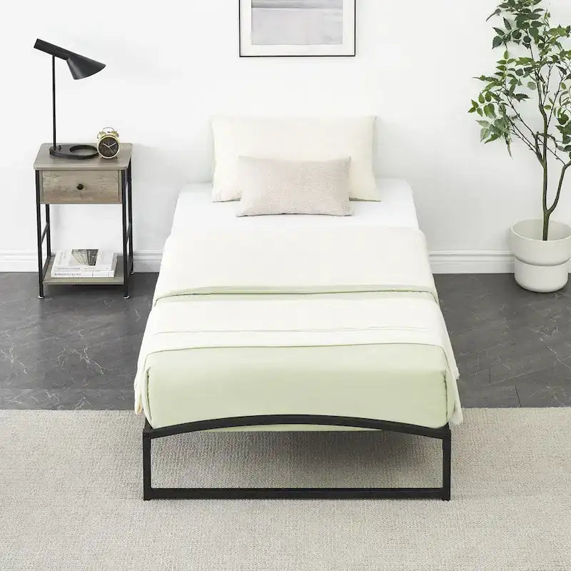 Struttura letto in metallo bianco/nero – 6 o 10 gambe, da una piazza a king size