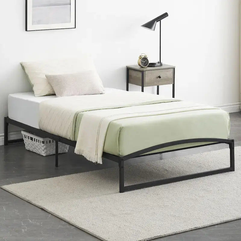Struttura letto in metallo bianco/nero – 6 o 10 gambe, da una piazza a king size