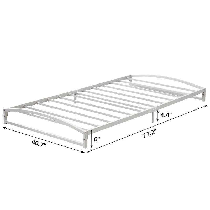 Struttura letto in metallo bianco/nero – 6 o 10 gambe, da una piazza a king size
