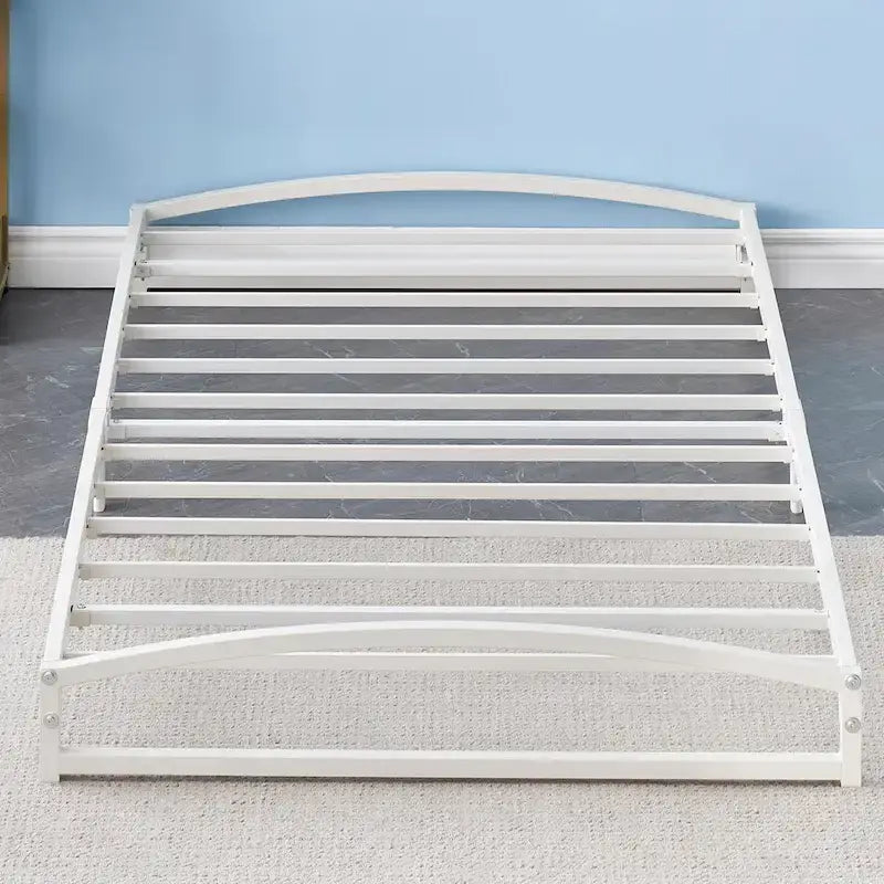 Struttura letto in metallo bianco/nero – 6 o 10 gambe, da una piazza a king size