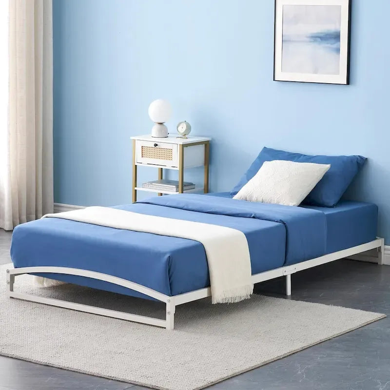 Struttura letto in metallo bianco/nero – 6 o 10 gambe, da una piazza a king size