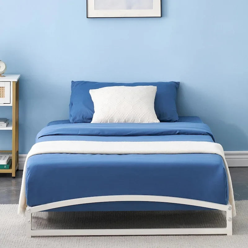 Struttura letto in metallo bianco/nero – 6 o 10 gambe, da una piazza a king size