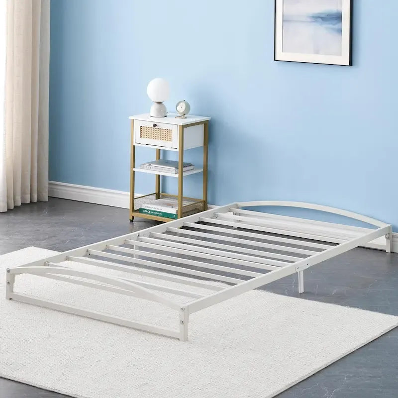 Struttura letto in metallo bianco/nero – 6 o 10 gambe, da una piazza a king size