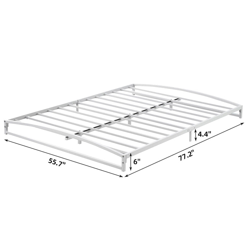 Struttura letto in metallo bianco/nero – 6 o 10 gambe, da una piazza a king size