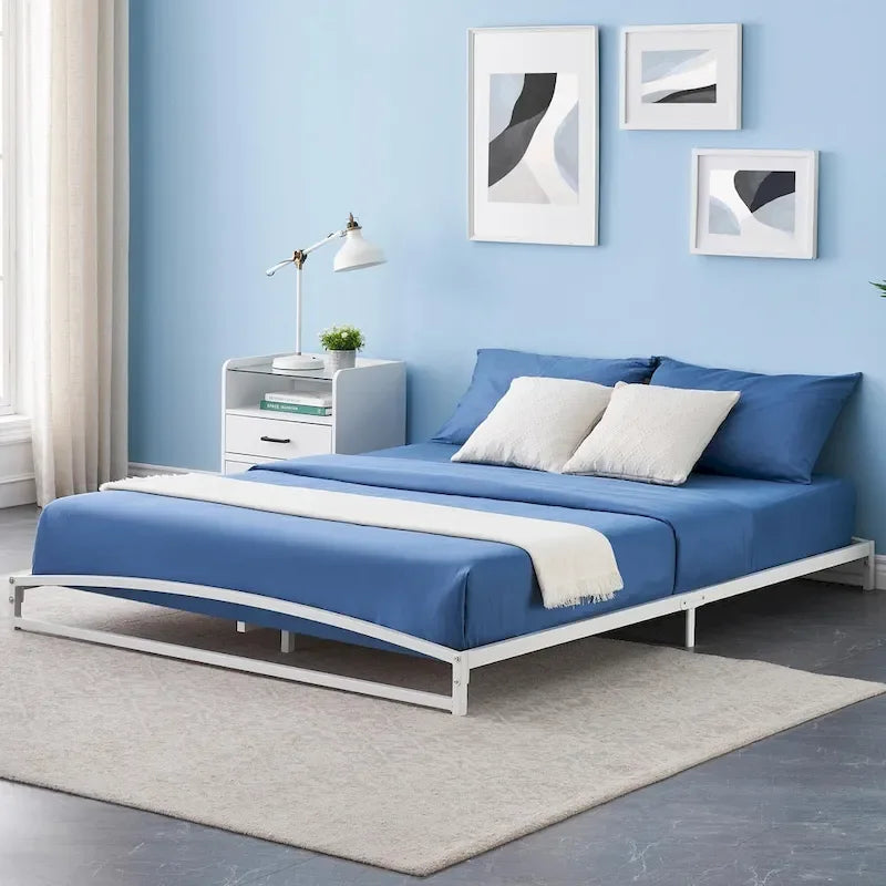 Struttura letto in metallo bianco/nero – 6 o 10 gambe, da una piazza a king size