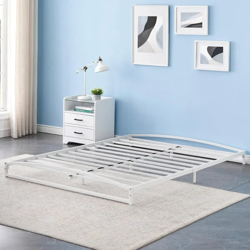 Struttura letto in metallo bianco/nero – 6 o 10 gambe, da una piazza a king size