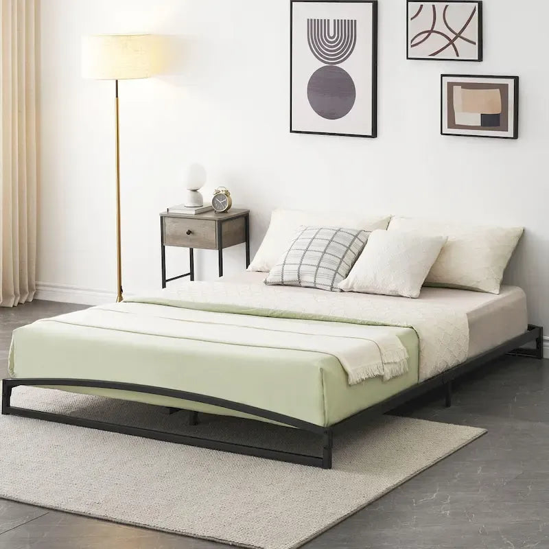Struttura letto in metallo bianco/nero – 6 o 10 gambe, da una piazza a king size