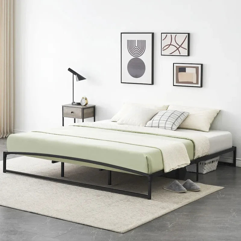 Struttura letto in metallo bianco/nero – 6 o 10 gambe, da una piazza a king size